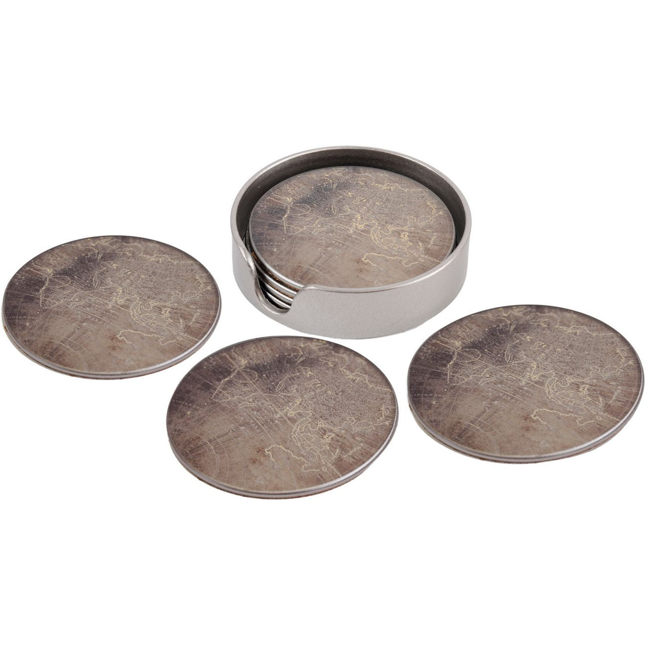 Set of 4 Vienna Antique Gold Atlas Coasters